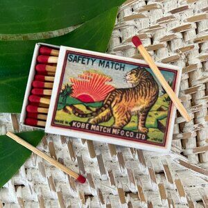 🎁"FREE GIFT WITH PURCHASE MatchBox Vintage Safety Match Tiger Kobe Print
